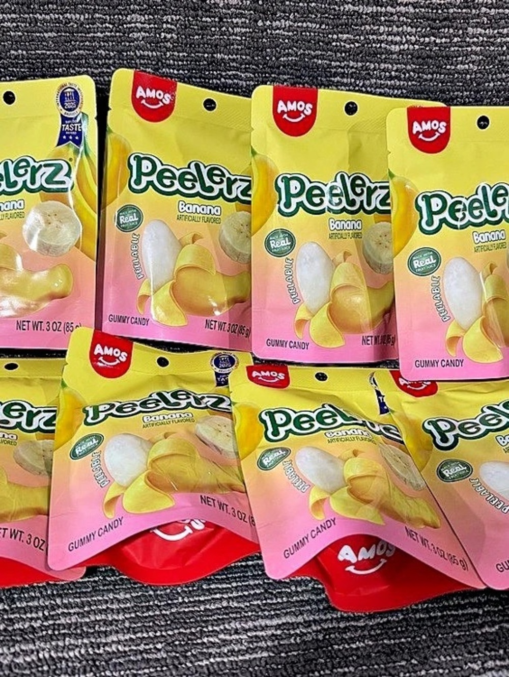AMOS Peelerz Banana Gummy Candy 8-Pack - TikTok Viral